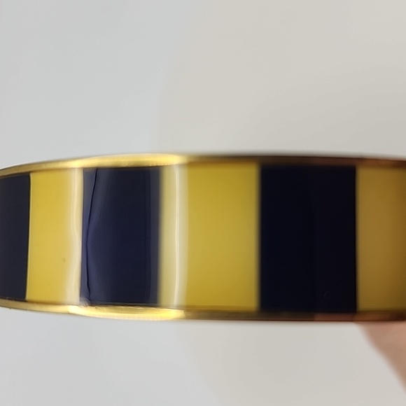 Kate Spade New York 9 Inch Gold Tone  Striped Bangle Bracelet - Picture 4 of 5